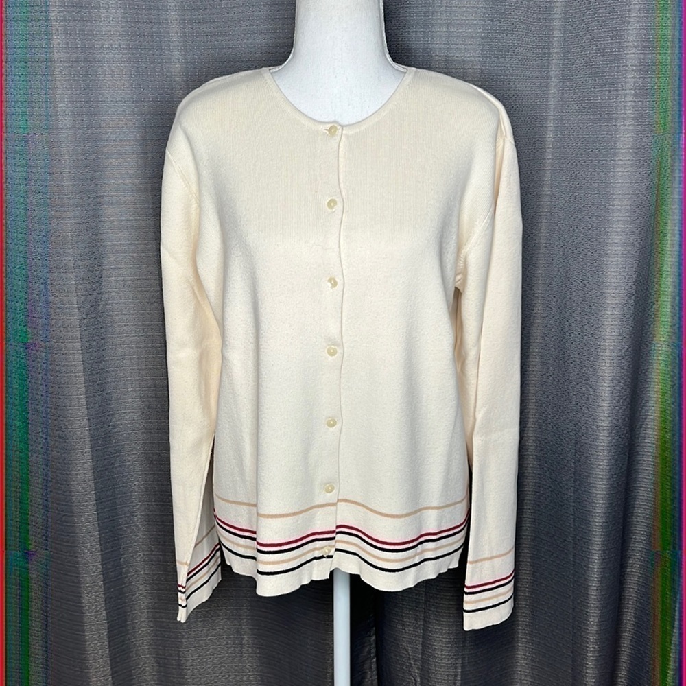 LIZ CLAIBORNE LIZSPORT XL CREAM CARDIGAN
